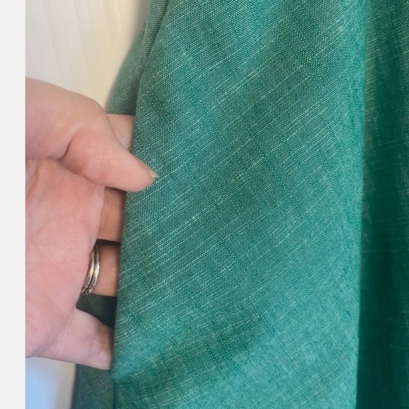 Button Front Tie Waist Shirtdress Sleeveless Green 14 Classic Office Minimalist - Picture 5 of 6